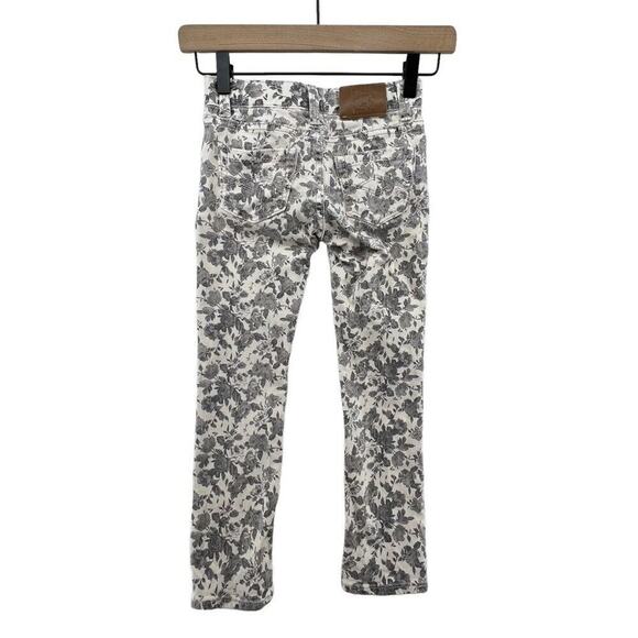 Peek Size 7 Jeans Dungarees Girls Gray Floral Design Skinny Adjustable Waist - Picture 3 of 5